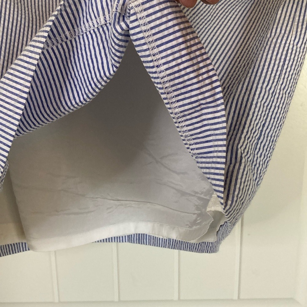 Brooks Brothers Womens Classic Blue White Striped Seersucker Pencil Skirt SZ 10P - Picture 3 of 9